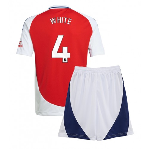 Fotbalové Dres Arsenal Ben White #4 Dětské Domácí 2024-25 Krátký Rukáv (+ trenýrky)